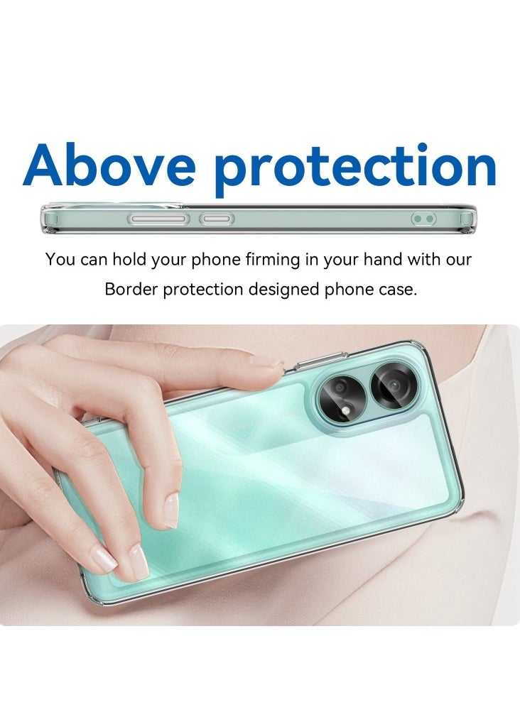 ماركة غير محددة لـ OPPO A78 4G حافظة هاتف أكريليك هجينة من البولي يوريثان الحراري (شفاف)  - Image 4