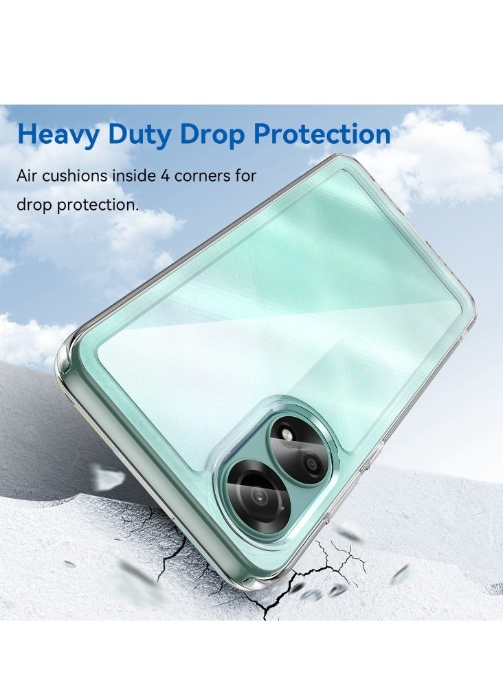 ماركة غير محددة لـ OPPO A78 4G حافظة هاتف أكريليك هجينة من البولي يوريثان الحراري (شفاف)  - Image 3