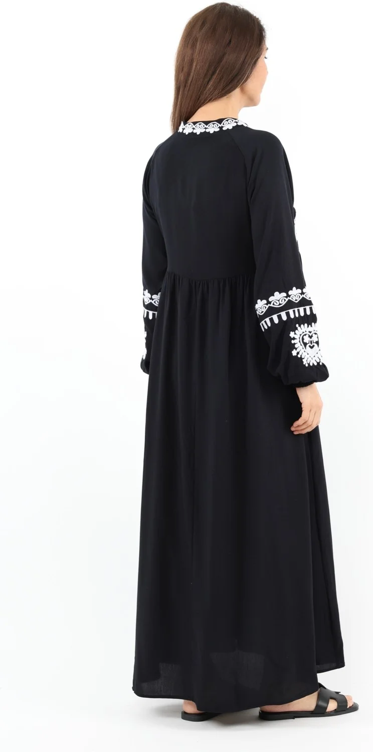 ريتنيس Prive Women's Embroidered Tassels Long Viscose Dress