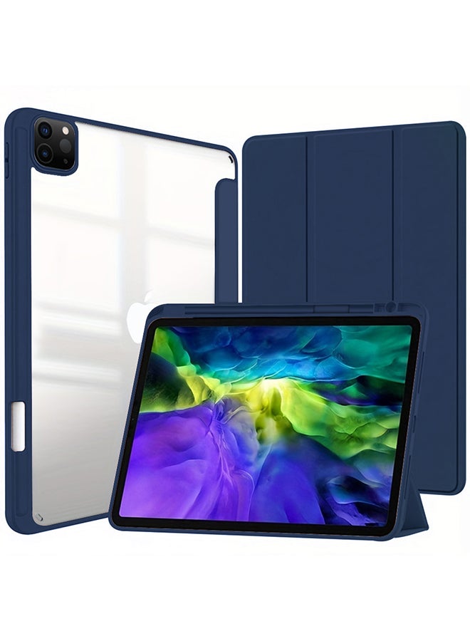 CATANES Protective Case for iPad Pro 11 Inch 2021/2020/2018 (5th/4th/3rd Gen) Auto Sleep/Wake Function Slim Lightweight Tri-fold Stand EVO Crystal Folio Case Blue - Image 1