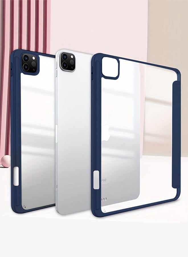 CATANES Protective Case for iPad Pro 11 Inch 2021/2020/2018 (5th/4th/3rd Gen) Auto Sleep/Wake Function Slim Lightweight Tri-fold Stand EVO Crystal Folio Case Blue - Image 2