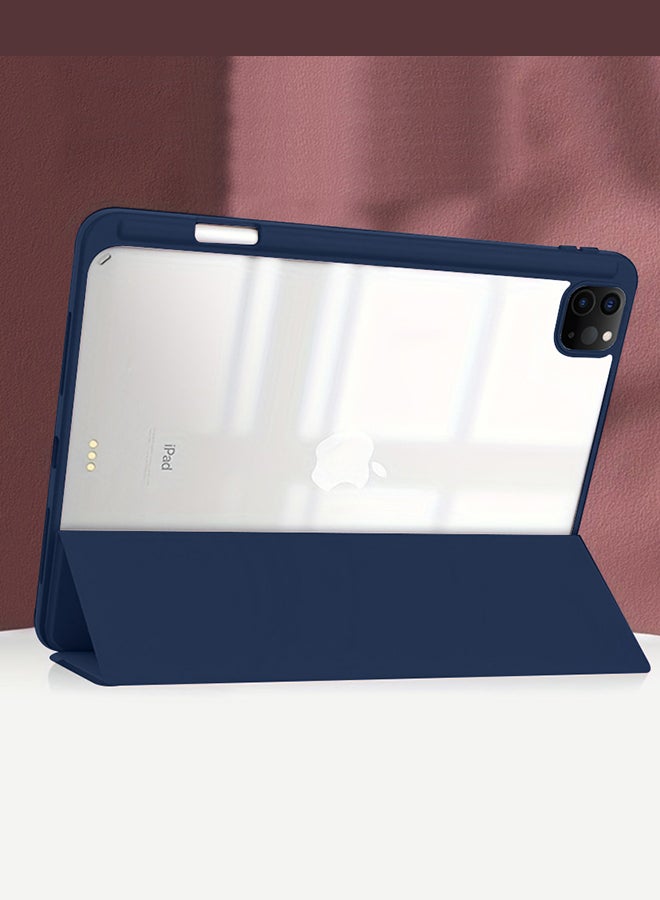 CATANES Protective Case for iPad Pro 11 Inch 2021/2020/2018 (5th/4th/3rd Gen) Auto Sleep/Wake Function Slim Lightweight Tri-fold Stand EVO Crystal Folio Case Blue - Image 5