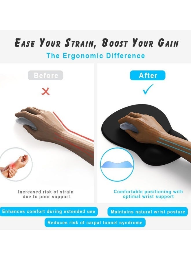 TAKHTEELA ErgoComfort Gel Wrist Rest Mouse Pad-Ergonomic Office Mousepad with Wrist Support-Non-Slip, Design Desk Accessories Mat for Home&Game Decor (05Midnight Wave) - Image 5