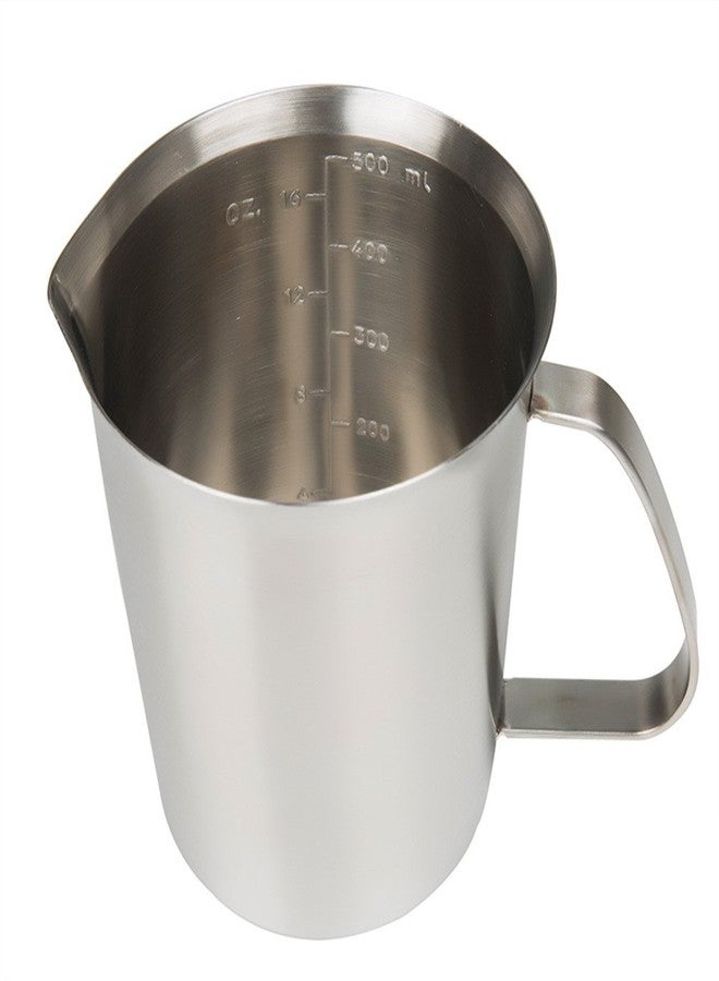 GRSPEHS Stainless Steel Measuring Cup (16 Ounce/ 0.5 Liter- 2 Cup), Milk Frothing Pitcher, Steaming Pitcher, Milk Frothing Cup Jug with Marking with Handle for Espresso Machines, Latte Art - Image 2