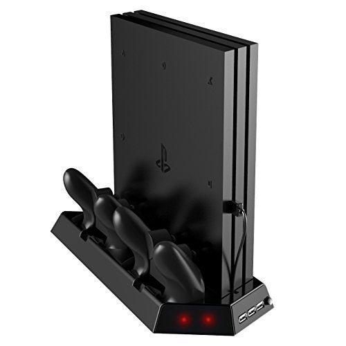 atdaraz Vertical Stand for PS4 Pro with Cooling Fan, Controller Charging Station for Sony PlayStation 4 Pro Game Console, Charger for P S 4 [Video Game]. - Image 1