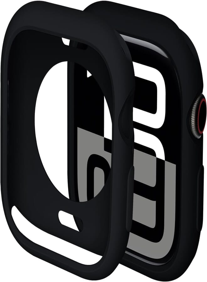 OJOS Soft TPU Case Compatible for Apple Watch Series 10 46mm Case, Lightweight and Slim Cover All-Around Protective Case for iWatch 46mm, Black