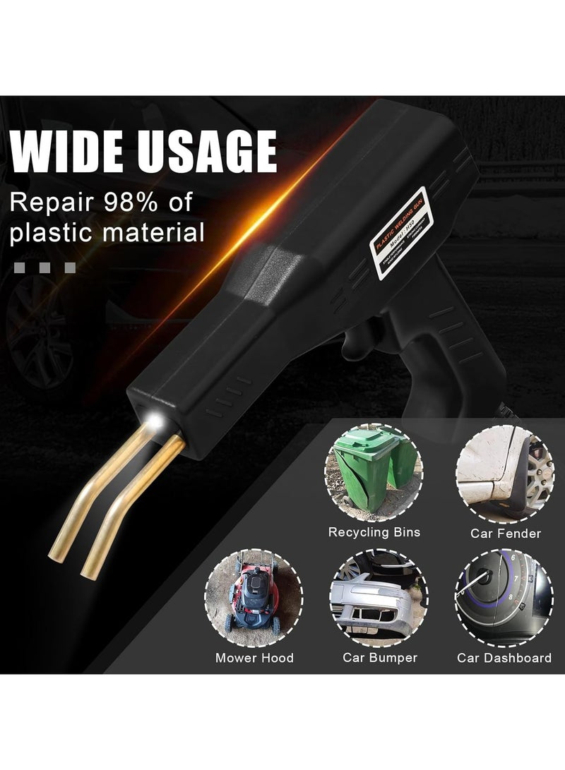 Oasisgalore Professional Plastic Welding Repair Kit - 50W Hot Stapler Tool with 400pcs Nails & 4 Tips for Car Bumper, Dashboard Automotive DIY - Includes Pliers (Black) - Image 2