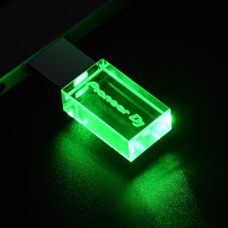 For Crystal U Disk 32G Company School Gifts Business Lettering U Disk Logo64G Wedding Gifts Led - Image 1