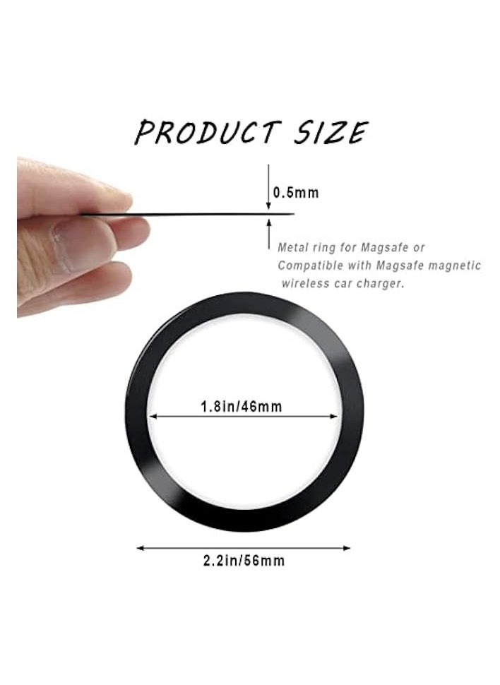 Sweet seven - Universal Metal Rings for MagSafe Wireless Charger - 16 Piece Magnetic Wireless Car Charger Kit - Black - Image 1