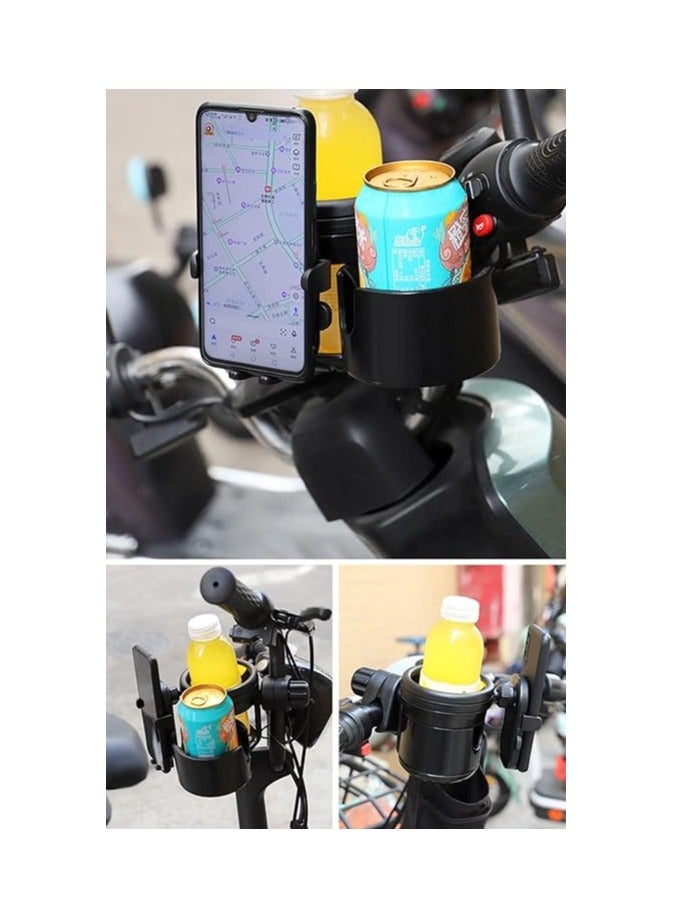 Cup Holder, Upgraded Universal 3-in-1 Cup Holder with Phone Holder Organizer, Accommodates two cups, 360° Rotation, One-hand Operationm, for Stroller, Bike, Walker, Wheelchair, Scooter  - Image 2