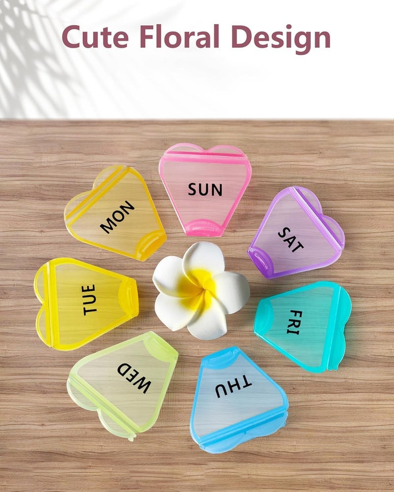 Weekly Pill Organiser - Rainbow Portable 7 Days Tablet Box with Large Compartments - Image 2