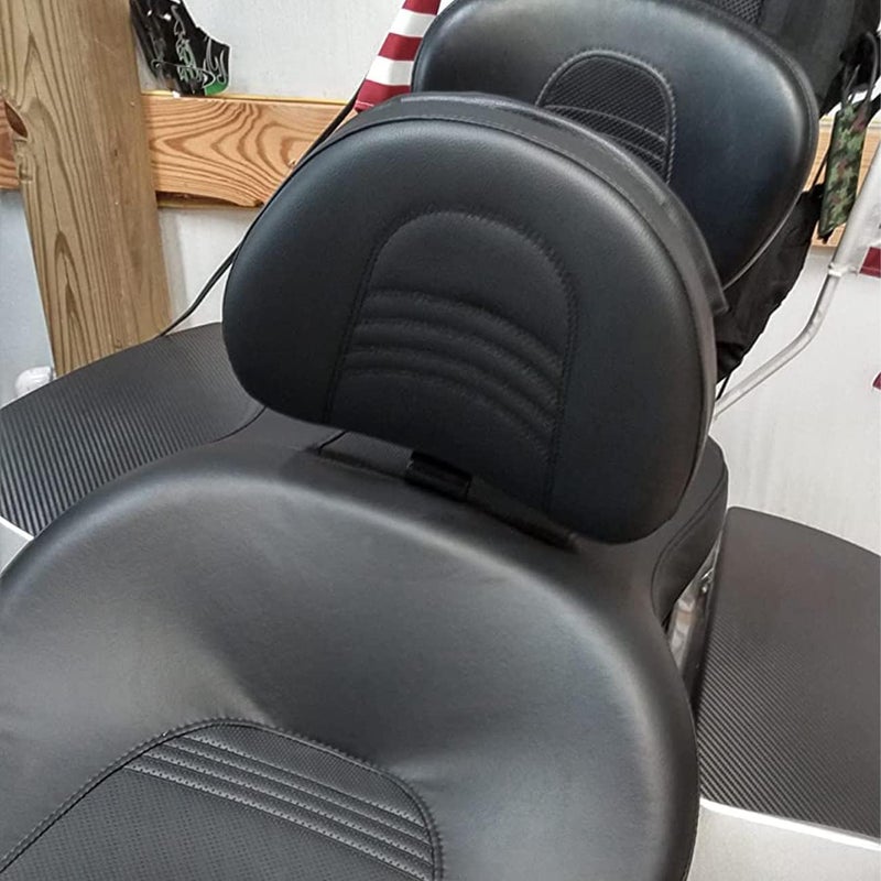 AUFER Adjustable Plug-in Heavy Duty Driver Rider Backrest Kits Custom Made Compatible With For 1997-2020 2021 2022 2023 2024 Touring Road King Street Glide Road Glide Electra Glide,Black - Image 2