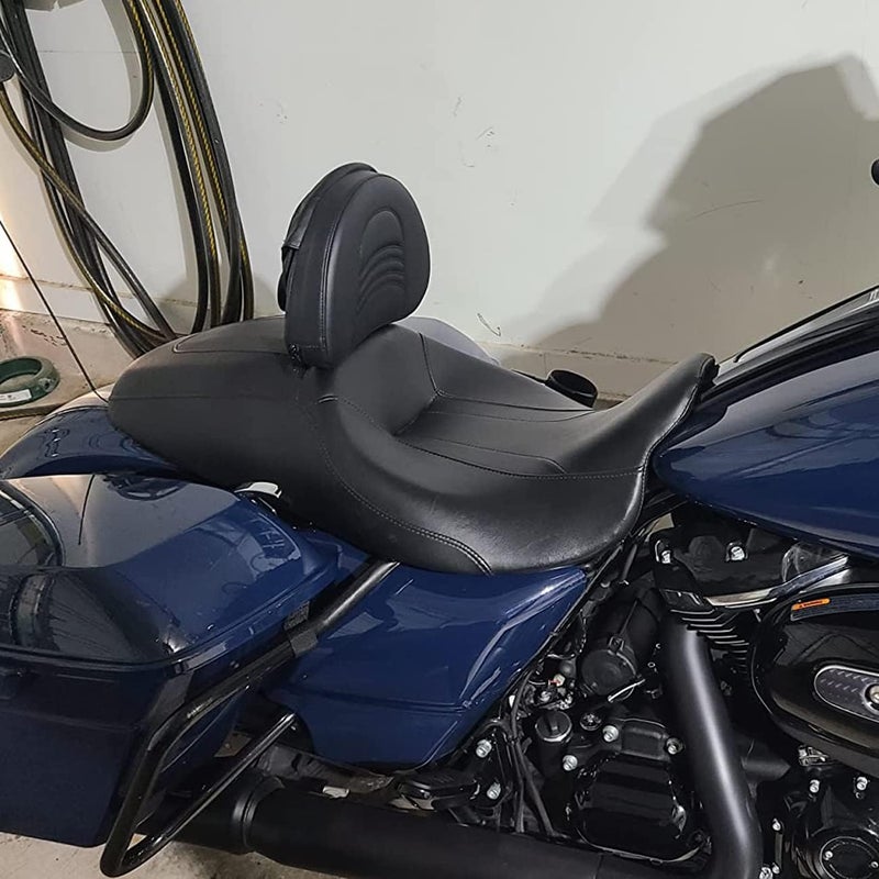 AUFER Adjustable Plug-in Heavy Duty Driver Rider Backrest Kits Custom Made Compatible With For 1997-2020 2021 2022 2023 2024 Touring Road King Street Glide Road Glide Electra Glide,Black - Image 3