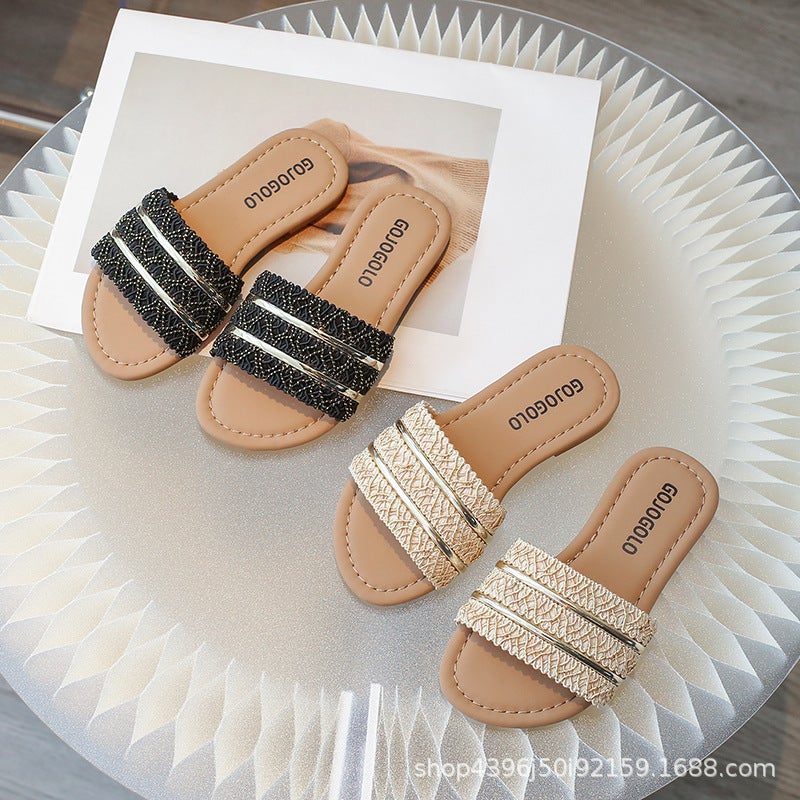 Girls' Slippers 2024 Children'S Shoes Outer Wear Sandals Summer Little Girl'S Soft-Soled Internet-Famous Fashionable Sandals - Image 3