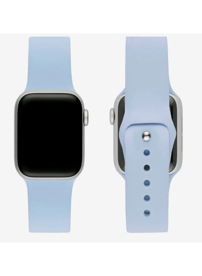 Silicone Sport Strap for Apple Watch – Fits 42mm/44mm/45mm/46mm/49mm – Light Blue - Image 1