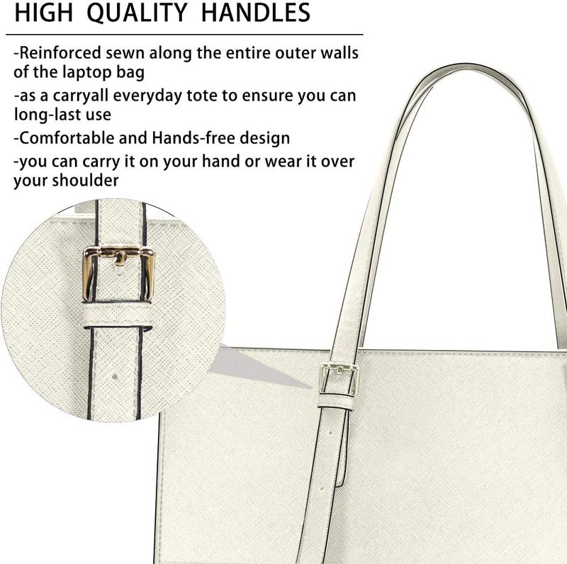 NUBILY Laptop Bag for Women Waterproof Lightweight Leather 15.6 Inch Computer Tote Bag - Image 5