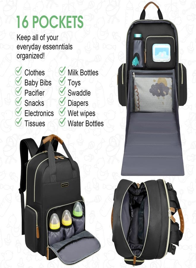 WITSTEP Diaper Bag Laptop Backpack, Black, Unisex - Image 2