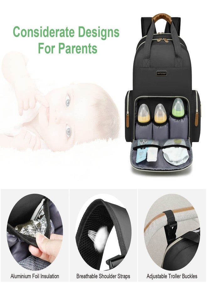 WITSTEP Diaper Bag Laptop Backpack, Black, Unisex - Image 3