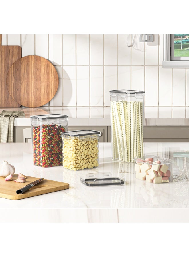 ايست من نون مجموعة من 4 حاويات تخزين طعام محكمة الإغلاق - بلاستيك خالٍ من مادة BPA، حاويات تخزين مطبخ متعددة الأغراض بأغطية محكمة لحفظ الأطعمة الجافة والوجبات الخفيفة وتحضير الوجبات مقاسات مختلفة 2.8 لتر, 2 لتر, 1.45 لتر, 840 مل - Image 1