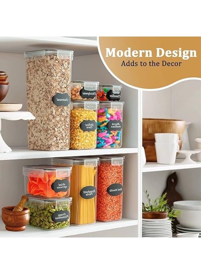 ايست من نون مجموعة من 4 حاويات تخزين طعام محكمة الإغلاق - بلاستيك خالٍ من مادة BPA، حاويات تخزين مطبخ متعددة الأغراض بأغطية محكمة لحفظ الأطعمة الجافة والوجبات الخفيفة وتحضير الوجبات مقاسات مختلفة 2.8 لتر, 2 لتر, 1.45 لتر, 840 مل - Image 4