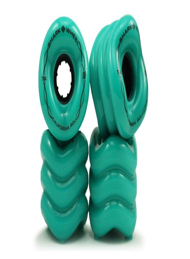 Shark Wheel 60mm, 78A Turquoise California Roll Skateboard Wheels - Image 1