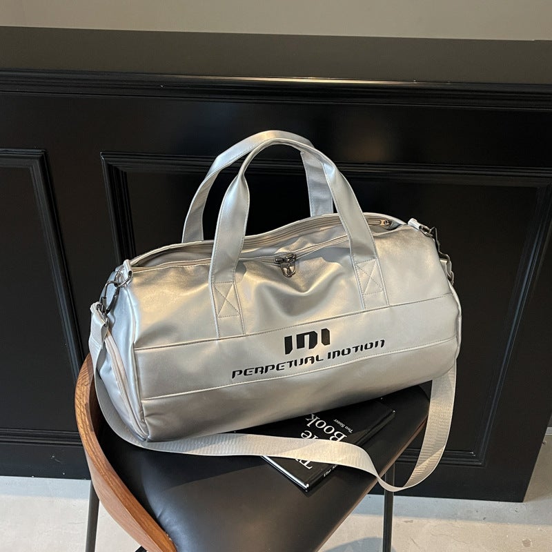 Large Capacity Gym Duffel Bag with Wet-Dry Separation, PU Leather - Image 5