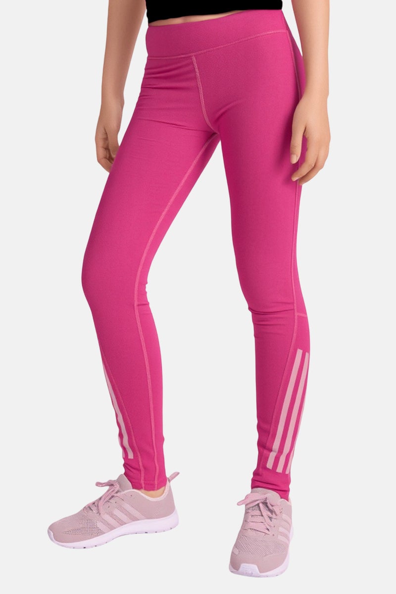 Adidas سراويل تدريب للفتيات، وردي داكن - Image 1