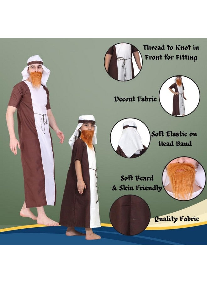 Kaku Fancy Dresses Kaku Fancy Dresses Polyester Shepherd Costume For Kids | Christmas Day, Theam Party| White Gown, Waist Belt, And Headscarf, 7-8 Years For Boys & Girls - Image 3