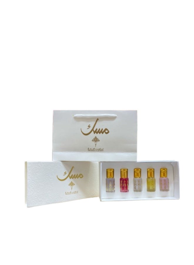 IBRAHEEM AL.QURASHI Ibrahim Al Qurashi Luxury Musk Box | 5 Distinctive Musk Scents + Gift Bag - Image 1