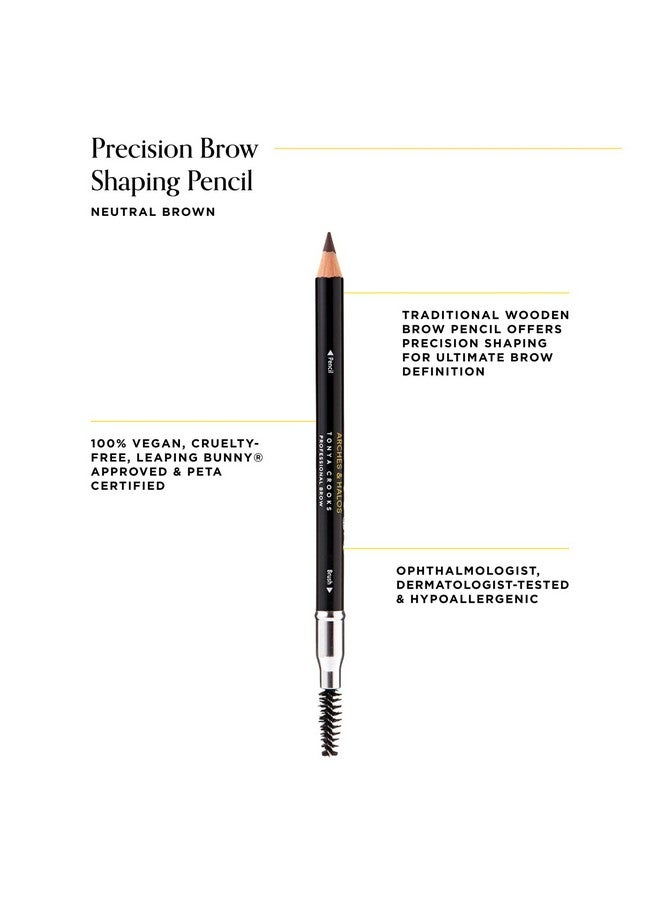 Arches & Halos Precision Brow Shaping Pencil Dual Ended Wood Pencil Buildable Pigmented Precise Brow Color Vegan And Cruelty Free Makeup Neutral Brown 0.07 Oz - Image 2