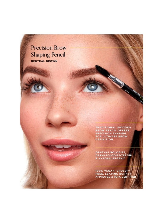 Arches & Halos Precision Brow Shaping Pencil Dual Ended Wood Pencil Buildable Pigmented Precise Brow Color Vegan And Cruelty Free Makeup Neutral Brown 0.07 Oz - Image 3