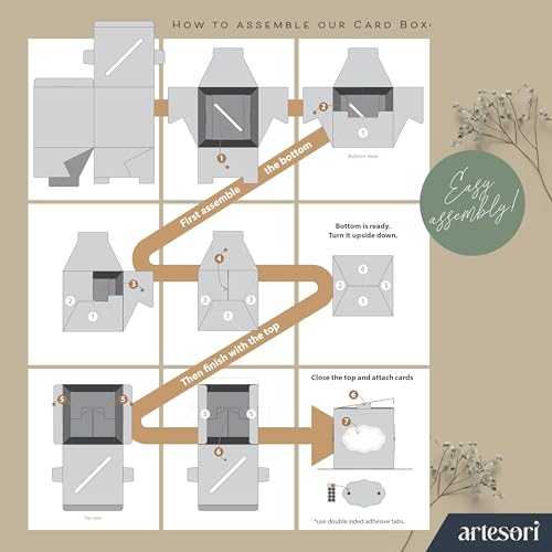 ARTESORI White Wedding Card Box - Cards Stickers & Large Box Slot, Gift Card Box for Wedding Cards At Reception, Birthday, Baby Shower, Graduation Box Party, Raffle, Money Boxes Holder - 8x8 - Image 4
