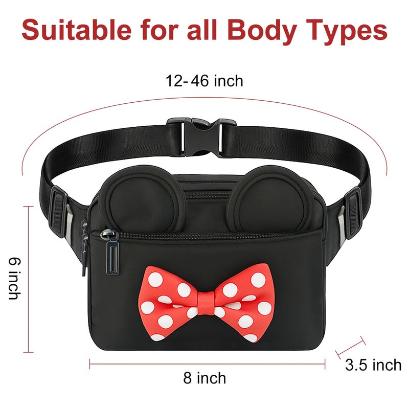 Voikukka Cute Fanny Packs for Women Cross Body Purse Small Funny Shoulder Waist Bag Cartoon Teen Girls Fanny Pack Designer Belt Bum Bag Mini Little Kid Travel Disneyland Fanny Pack - Image 3