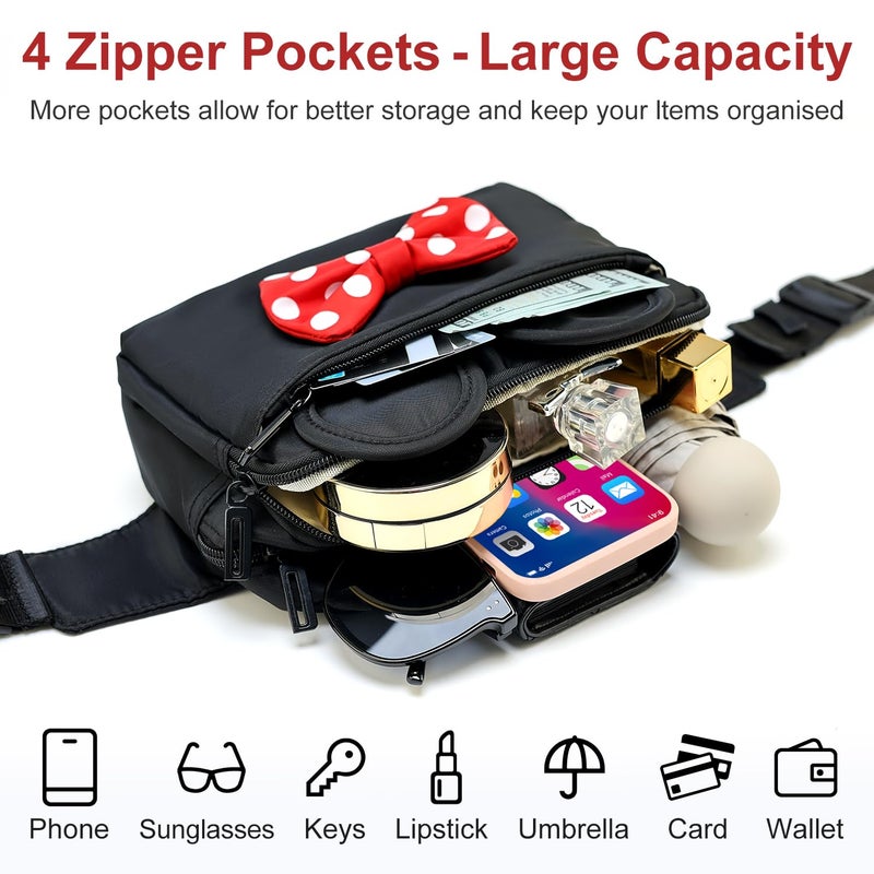 Voikukka Cute Fanny Packs for Women Cross Body Purse Small Funny Shoulder Waist Bag Cartoon Teen Girls Fanny Pack Designer Belt Bum Bag Mini Little Kid Travel Disneyland Fanny Pack - Image 5
