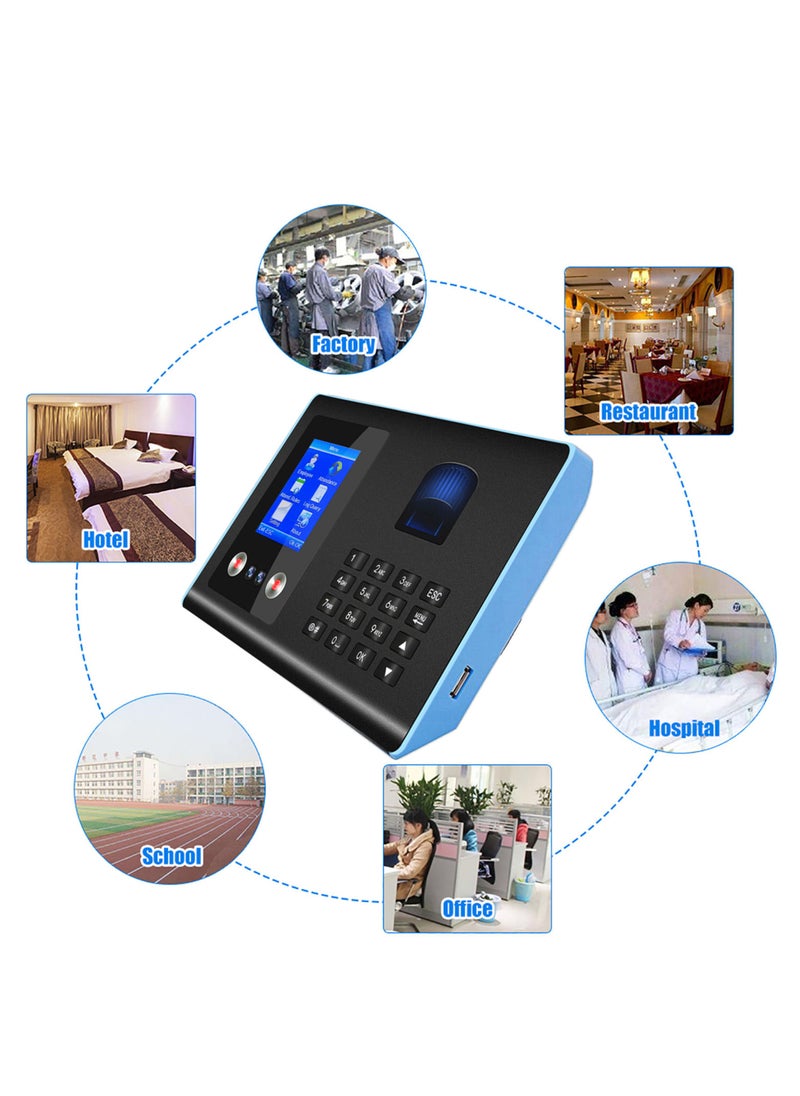 Generic - Intelligent Attendance Machine Face Fingerprint Password Recognition Mix Biometric Time Clock for Employees with Voice Broadcast Function Support Multi-language - Image 1
