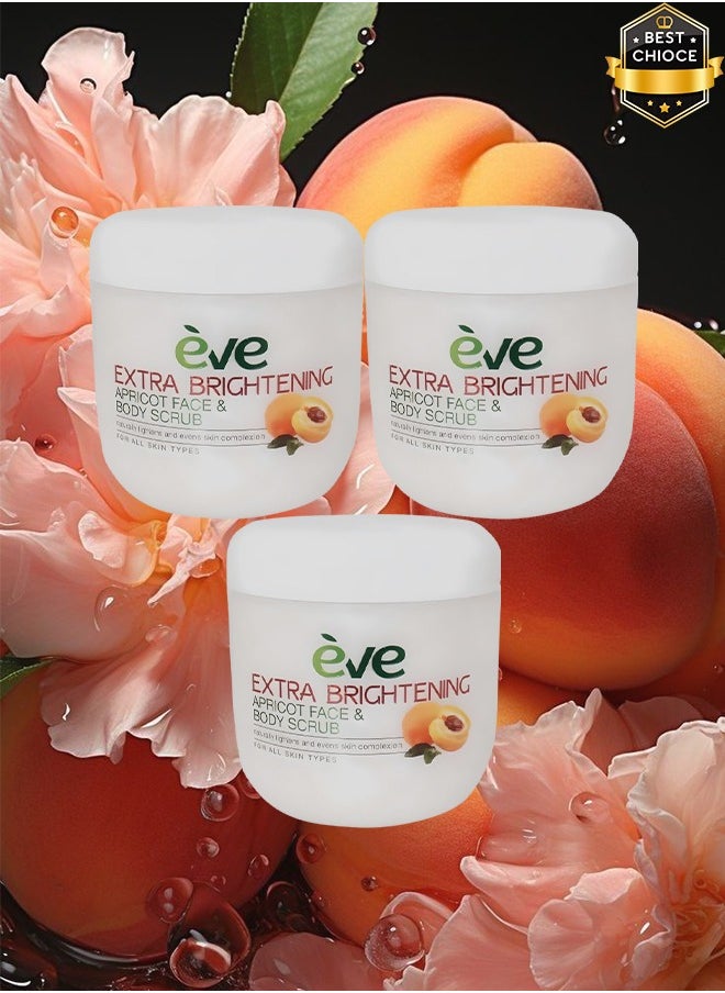 Eve 3 Pieces Extra Brightening Apricot Face & Body Scrub 483ml  - Image 1