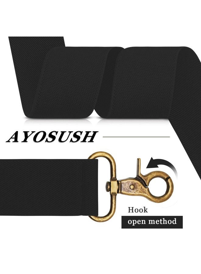 AYOSUSH Vintage Suspenders for Men Heavy Duty 4 Snap Hooks for Belt Loops Adjustable X Back, Black, One size - Image 4
