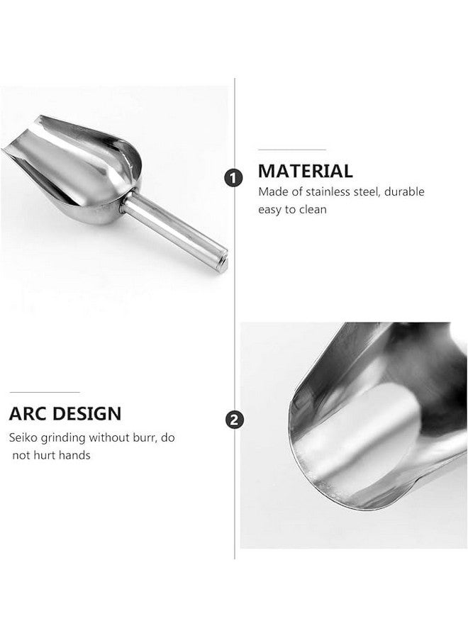 Cat Food Shovel, Large Stainless Steel Pet Food Scoop Poultry Goat Cattle Pig Cat Dog Food Scooper Shovel Stainless Steel Ice Scoop - Image 3