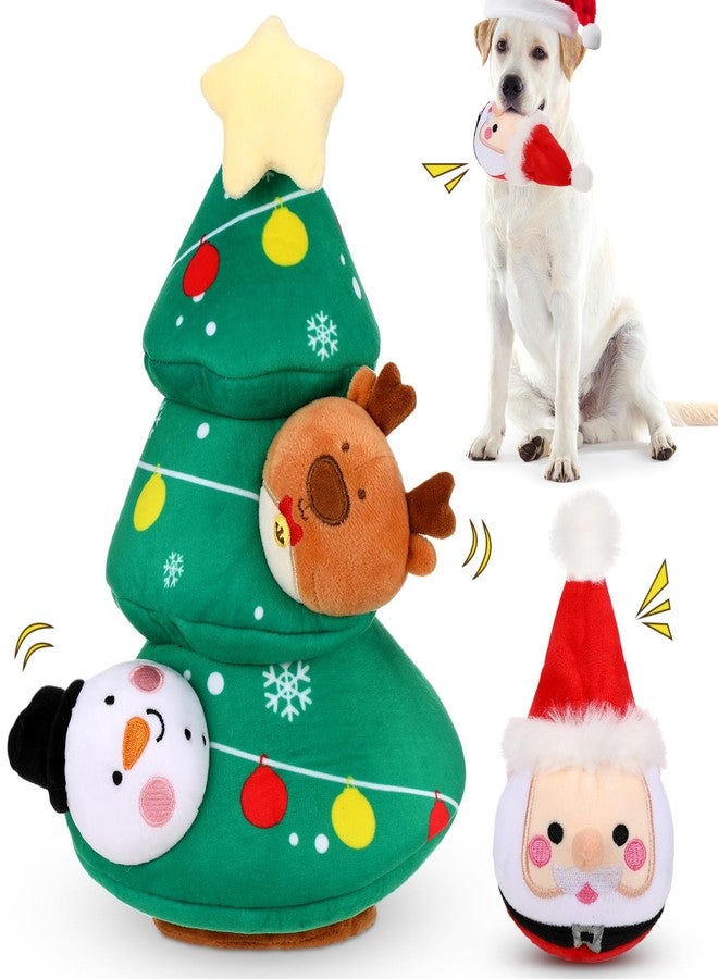 Vinsot Christmas Dog Toy Set Christmas Tree Squeaky Santa Claus Snowman Elk Interactive Ball Hide and Seek Dog Toy Plush Dogs Toys to Keep Them Busy Xmas Gift for Small, Medium, Large Pets - Image 1