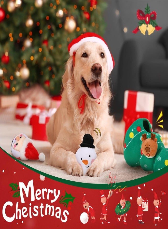 Vinsot Christmas Dog Toy Set Christmas Tree Squeaky Santa Claus Snowman Elk Interactive Ball Hide and Seek Dog Toy Plush Dogs Toys to Keep Them Busy Xmas Gift for Small, Medium, Large Pets - Image 4