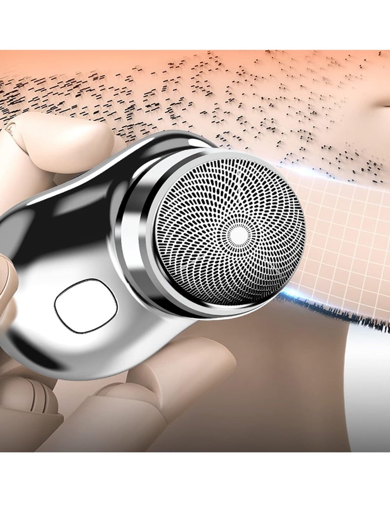 ELTRAZONE Electric Razor for Men, Newest Mini-Shave Portable Shaver, Pocket Size Shaver Wet and Dry Mens USB Rechargeable Easy One-Button Use Home,Car,Travel (SILVER) - Image 5