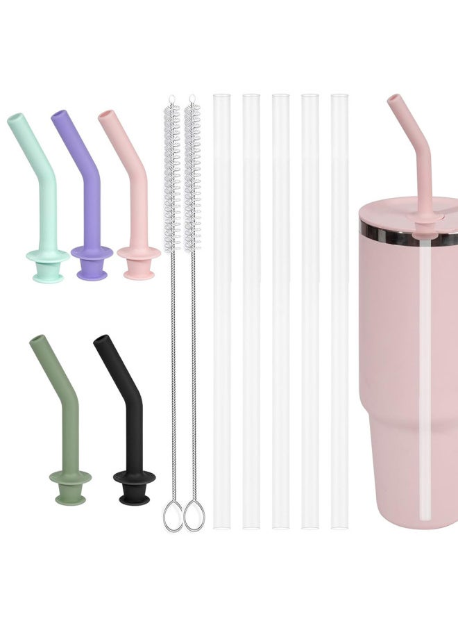Cross-border Hydro Flask Water Cup Silicone Bite Valve Straw Replacement Piece Suitable For 20-40 Oz Straw Accessories-Color:Pink-Specifications:Elbow  - Image 2