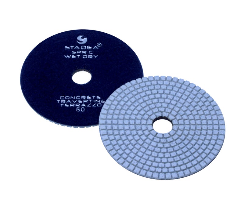 Stadea PPD122N 7" Dry Diamond Polishing Pads for Concrete Terrazzo Travertine Marble Floor Edges Countertop Polishing - Grit 50, Series Super C
