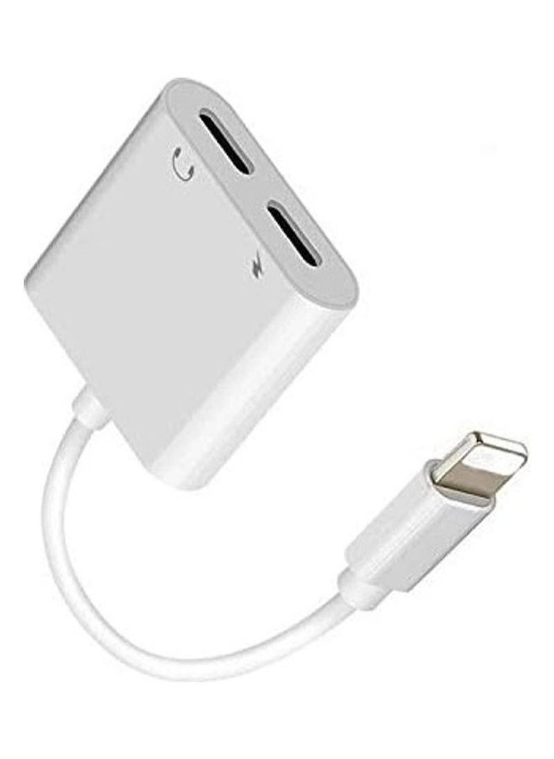 Generic 2 in 1 Lightning to 3.5mm Audio Jack and Charger Adapter for iPhone  - Image 1