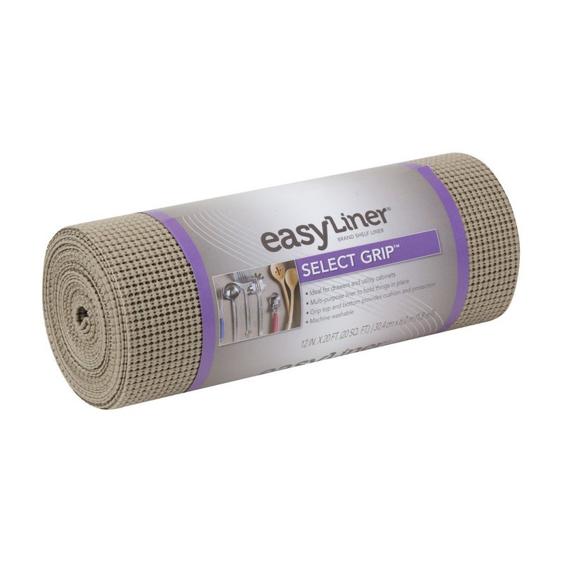 Duck NonAdhesive Shelf Liner Select Grip EasyLiner 12inch x 20 Feet Taupe