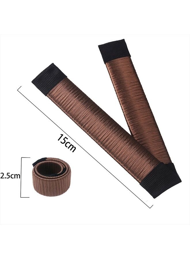 Aisonbo Hair Bun Maker, Size 5.9 inch Magic Bun Shaper Donut Hair Styling for Kids Curler Roller Dish Headbands ,3 Pack ,Brown…  - Image 3