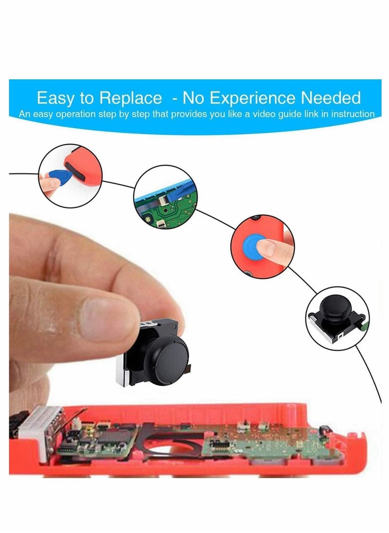 SYOSI - Joystick Replacement Repair Kit Analog Sticks Left Right Thumb Sticks for Switch Joy Con Controller Repair Tool with Thumbstick Grips Screws - Image 1