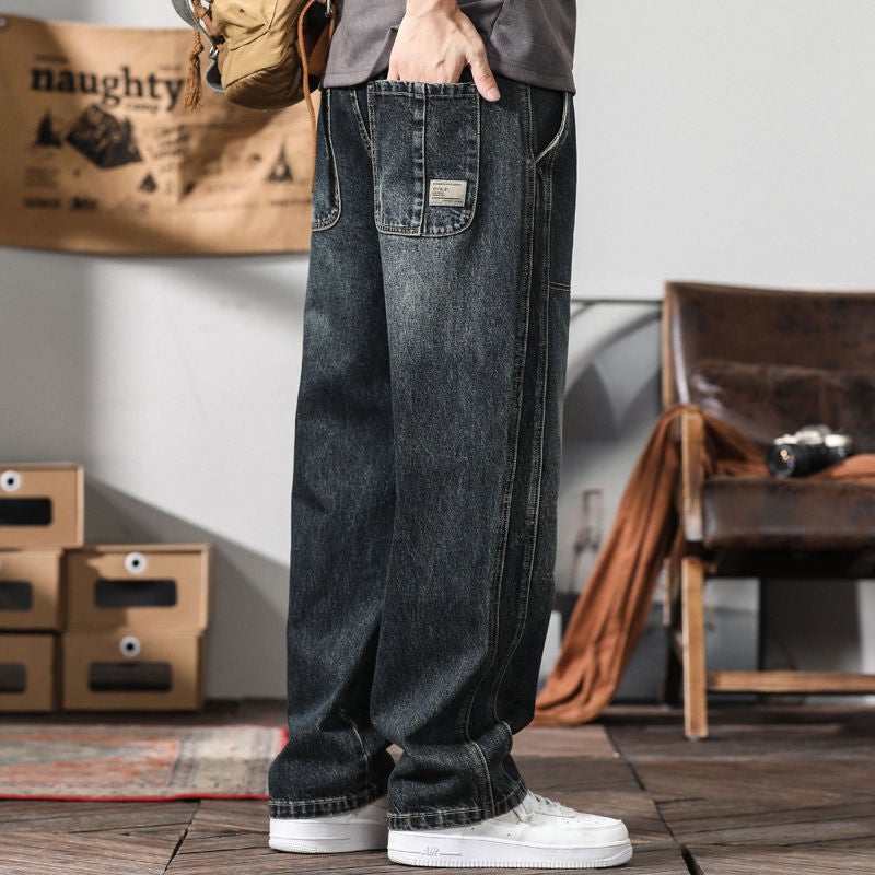 Unisex Classic Denim Jeans Loose Fit Daily Outdoor Wear - Image 2