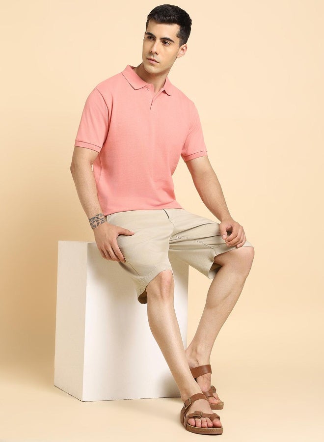 Dennis Lingo Pink T-Shirt for Men, 100% Cotton, Regular Fit  - Image 1