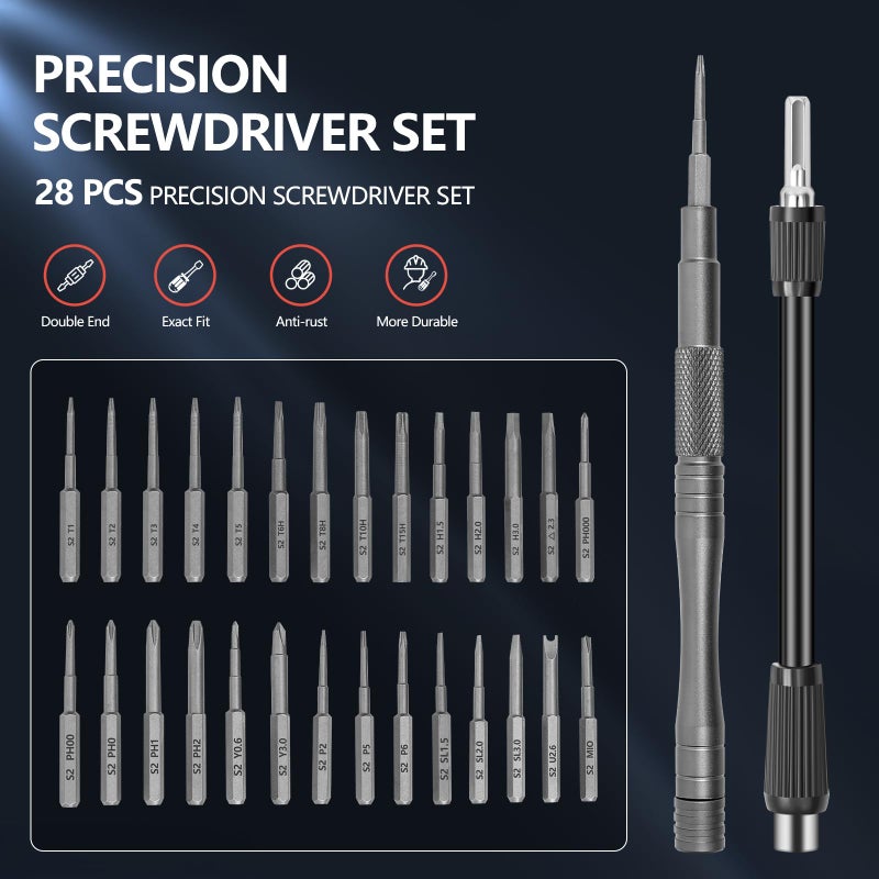 Silbingan 30-in-1 Premium Precision Magnetic Screwdriver Set, Professional Mini Repair Kit for Electronics, Computer, Laptop, PC Building, Phone, Watch & Eyeglass â€“ Alloy Tool Steel Micro Bits - Image 2
